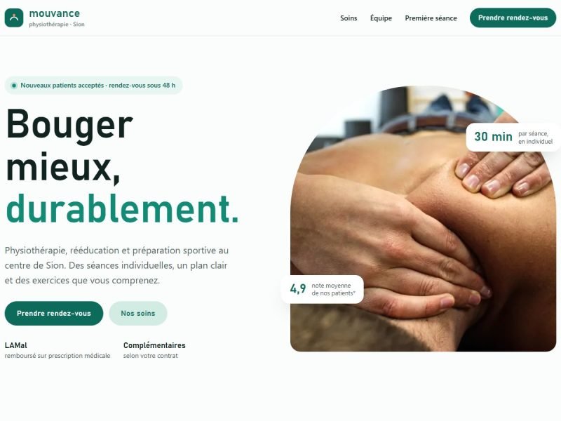 Mouvance — cabinet de physiothérapie à Sion