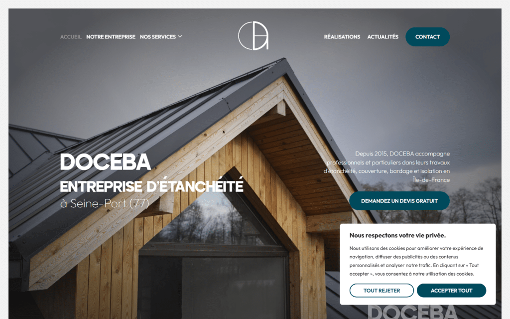 Aperçu du site Doceba Etancheite