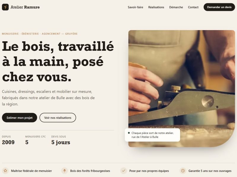 Atelier Ramure — menuiserie en Gruyère