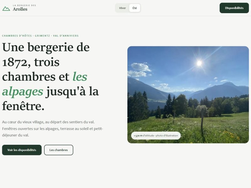 La Bergerie des Arolles — chambres d’hôtes en Val d’Anniviers