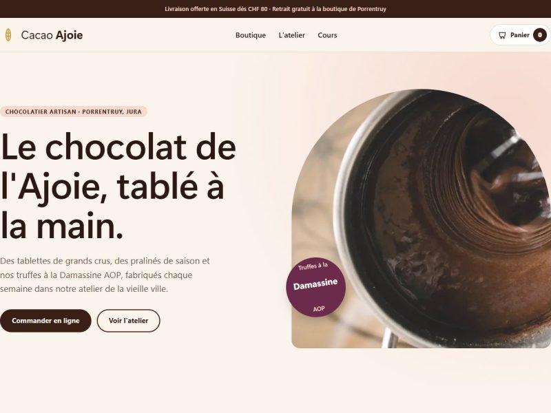 Cacao Ajoie — chocolatier à Porrentruy