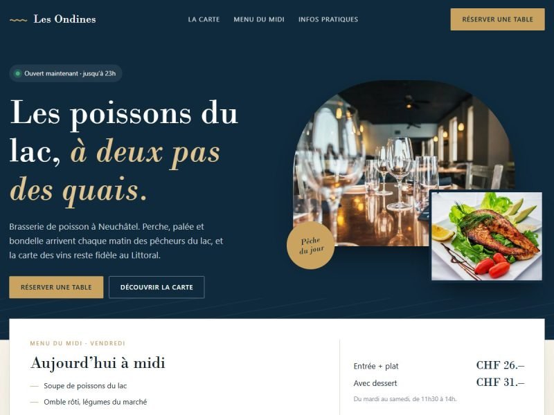 Les Ondines — brasserie du lac à Neuchâtel